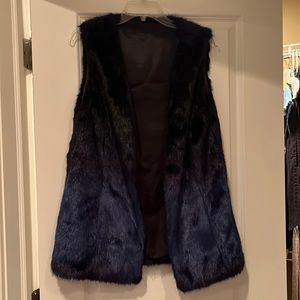 Ombré faux fur vest